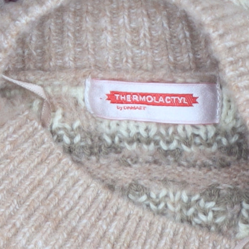 Thermolactyl by Damart Women Beige Size 12 Knit Jumper Dress