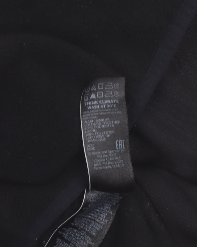Marks and Spencer Men's Black Fleece Full Zip Jacket Size S