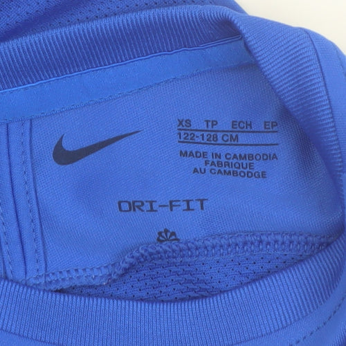 Nike Boys Blue Dri-FIT Short Sleeve Athletic T-Shirt XS