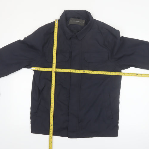 French Connection Men's Blue Polyamide Jacket Size M Casual Mid-Length