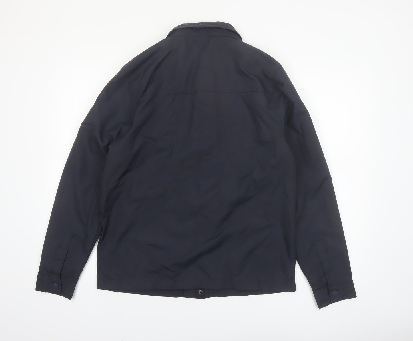 French Connection Men's Blue Polyamide Jacket Size M Casual Mid-Length