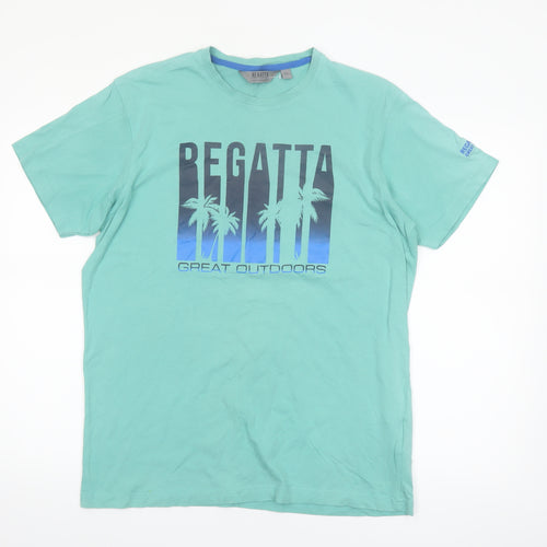 Regatta Men’s Green Graphic Print Short Sleeve Cotton T-Shirt L