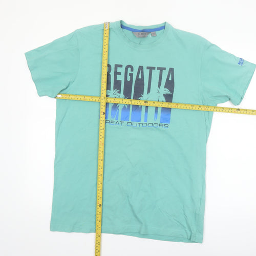 Regatta Men’s Green Graphic Print Short Sleeve Cotton T-Shirt L