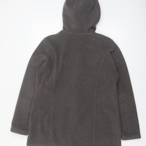 Marks and Spencer Women's Grey Hooded Duffle Coat UK 16 Cotton Polyester