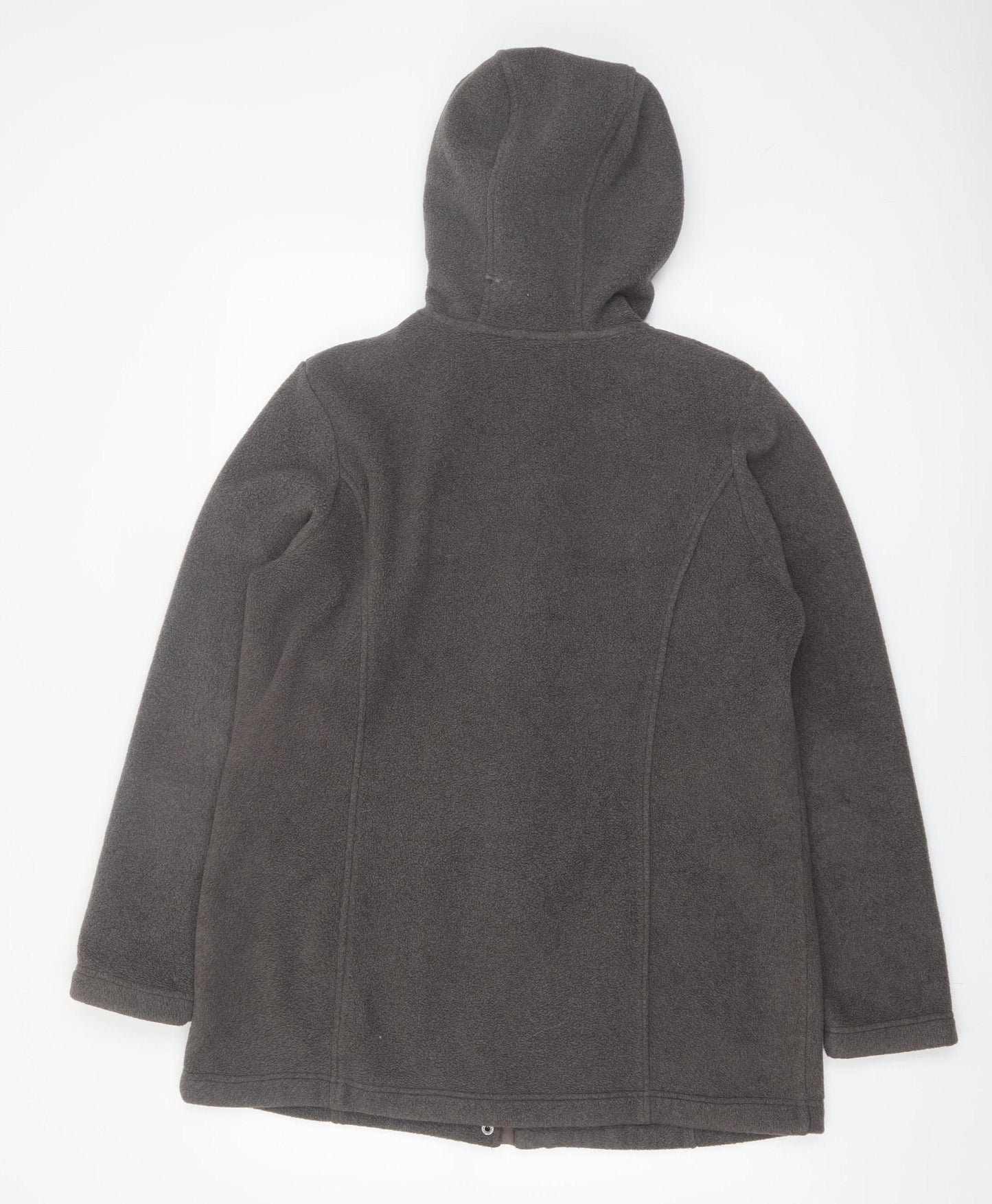 Marks and Spencer Women's Grey Hooded Duffle Coat UK 16 Cotton Polyester