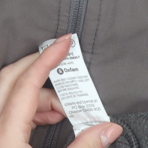 Marks and Spencer Women's Grey Hooded Duffle Coat UK 16 Cotton Polyester