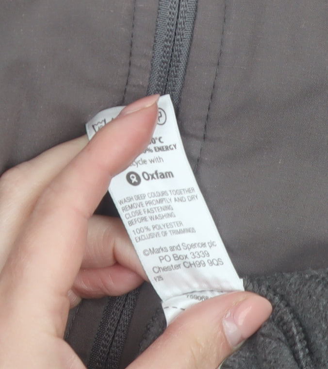 Marks and Spencer Women's Grey Hooded Duffle Coat UK 16 Cotton Polyester