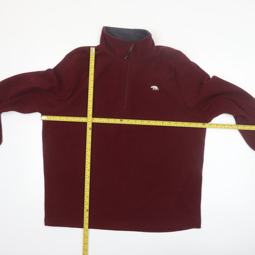 Ridge & Co Mens Red Fleece 1/4 Zip Pullover Sweatshirt XL