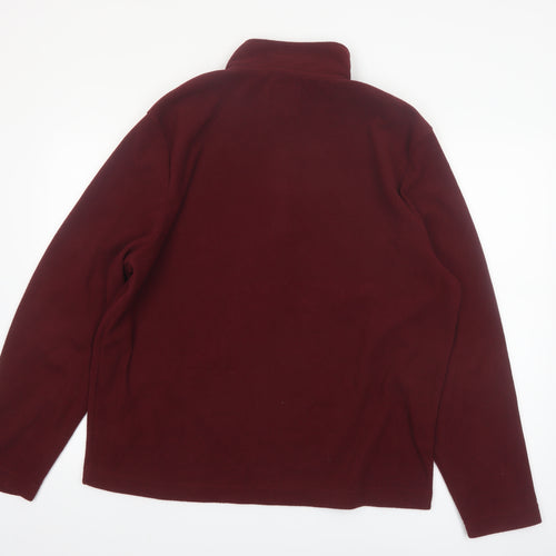 Ridge & Co Mens Red Fleece 1/4 Zip Pullover Sweatshirt XL