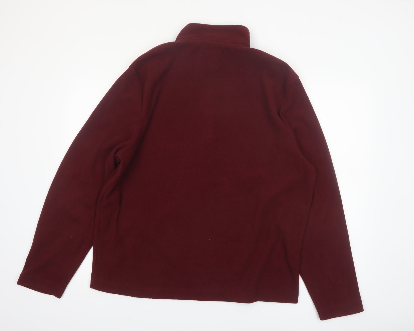 Ridge & Co Mens Red Fleece 1/4 Zip Pullover Sweatshirt XL