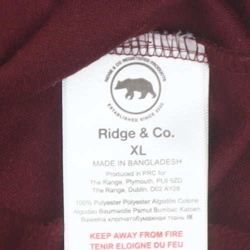 Ridge & Co Mens Red Fleece 1/4 Zip Pullover Sweatshirt XL