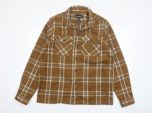 Threadbare Men's Brown Check Flannel Jacket L Regular Fit