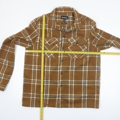 Threadbare Men's Brown Check Flannel Jacket L Regular Fit