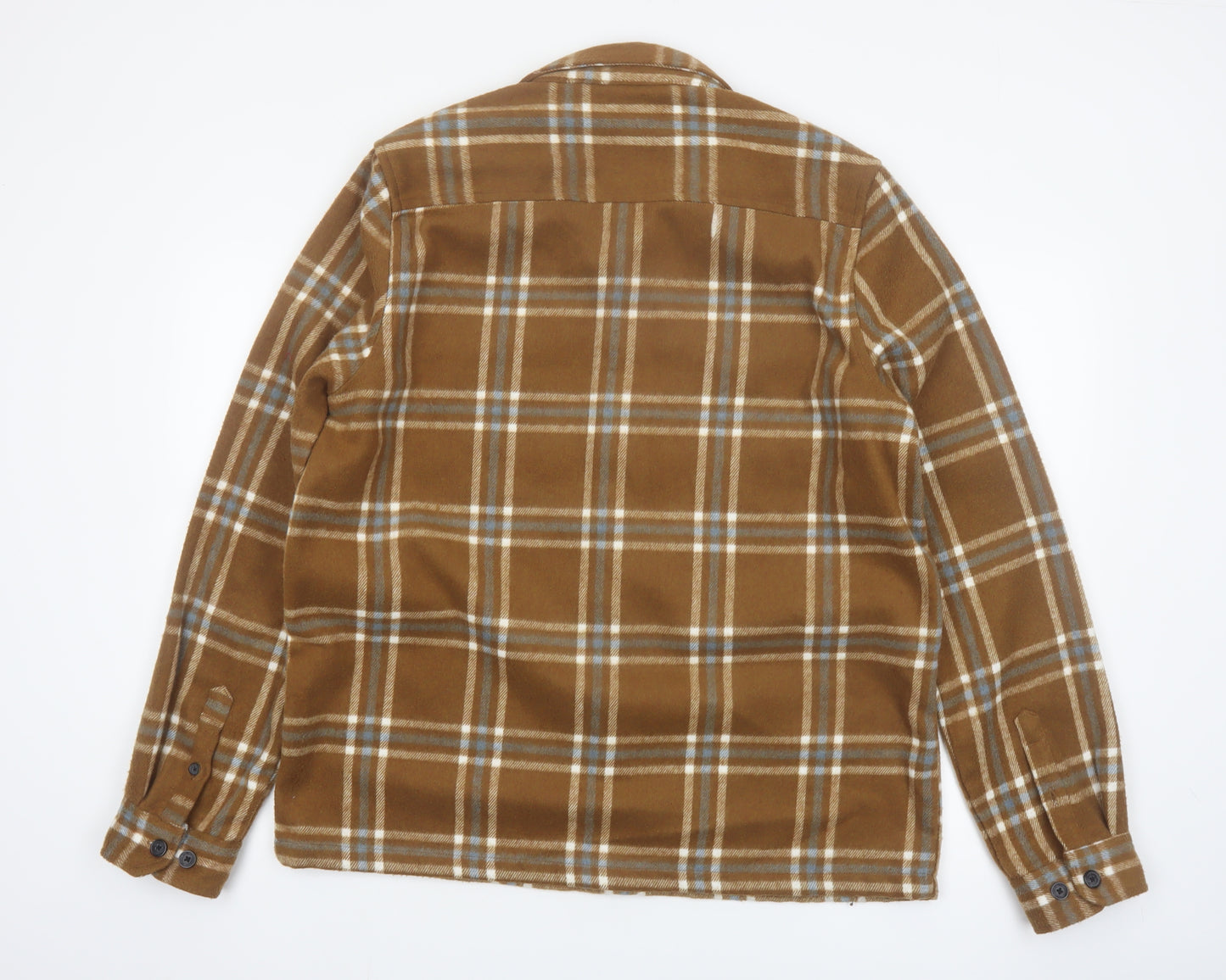 Threadbare Men's Brown Check Flannel Jacket L Regular Fit