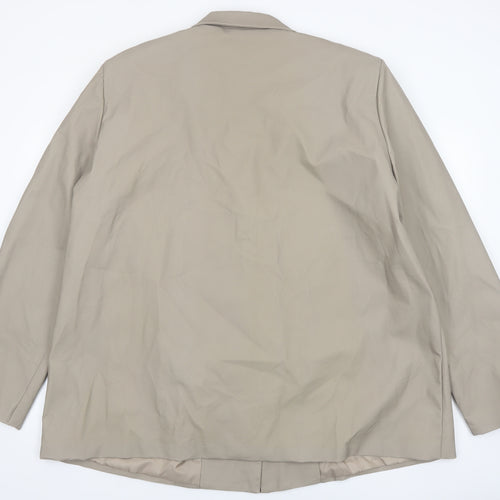 PrettyLittleThing Women Beige Plus Size 26 Faux Leather Blazer