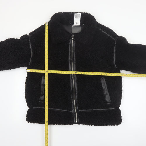 Papaya Women’s Black Faux Shearling Bomber Jacket Size 12