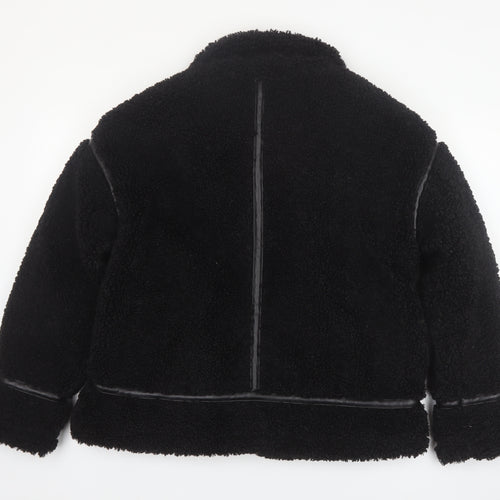 Papaya Women’s Black Faux Shearling Bomber Jacket Size 12