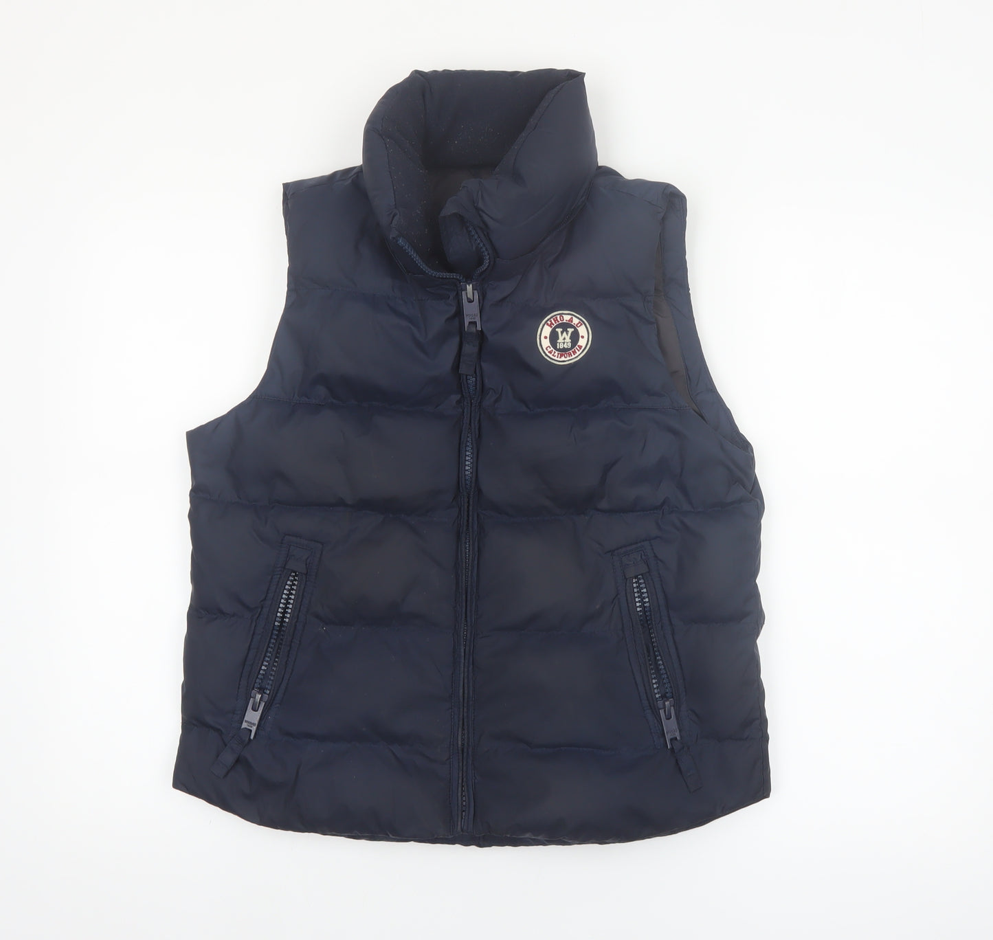 WHO.A.U Women Blue Puffer Waistcoat Size 14 Varsity Style