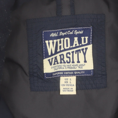 WHO.A.U Women Blue Puffer Waistcoat Size 14 Varsity Style