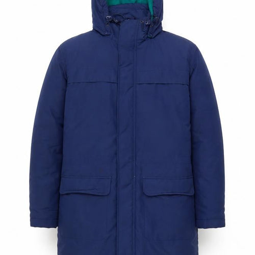 Cotton Traders Women Navy Blue Hooded Parka Coat Size S