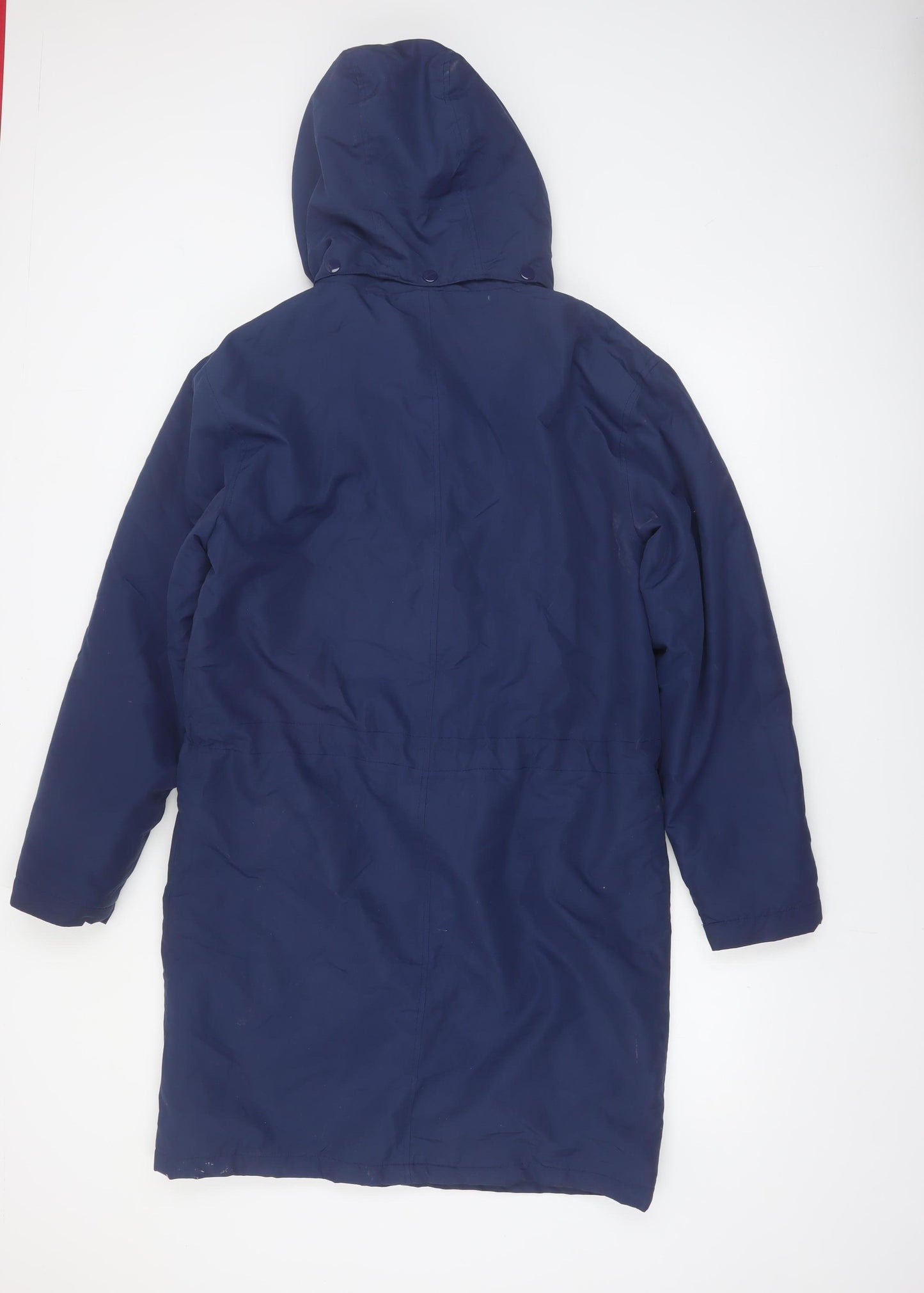 Cotton Traders Women Navy Blue Hooded Parka Coat Size S