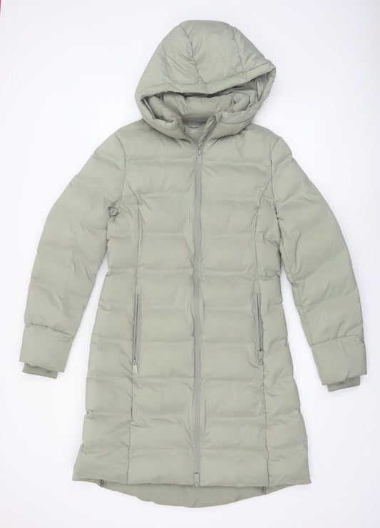 Marks and Spencer Good Move Women’s Grey Long Hooded Puffer Coat Size 10