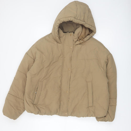Marks and Spencer Women's Beige Hooded Puffer Jacket Size 16