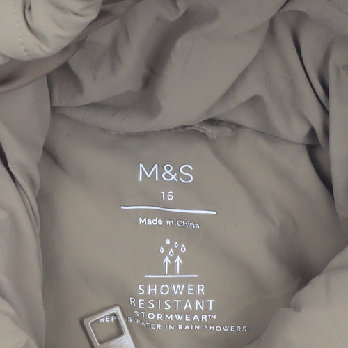 Marks and Spencer Women's Beige Hooded Puffer Jacket Size 16
