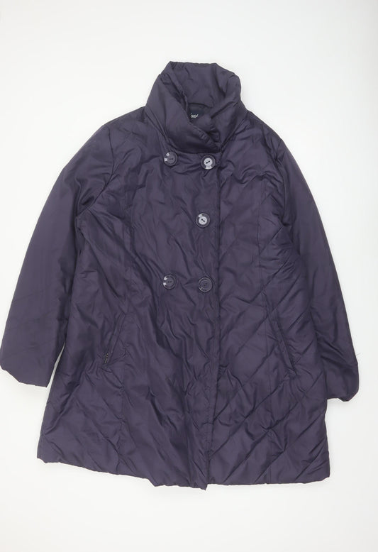 Dash Women's Purple Quilted Mid-Length Coat Size 20