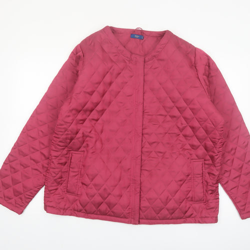 Cotton Traders Women's Pink Quilted Mid-Length Jacket Size 20