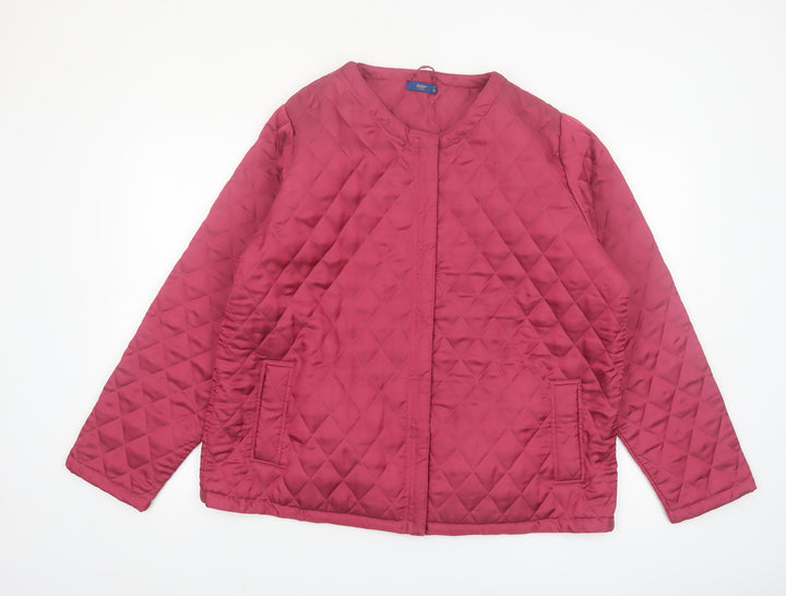 Cotton Traders Women's Pink Quilted Mid-Length Jacket Size 20