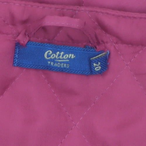 Cotton Traders Women's Pink Quilted Mid-Length Jacket Size 20