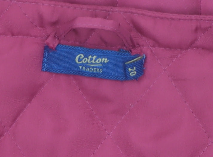 Cotton Traders Women's Pink Quilted Mid-Length Jacket Size 20