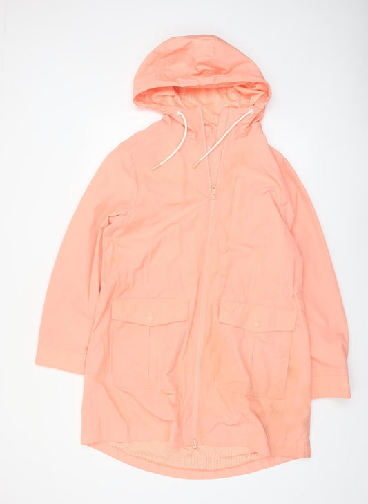Marks and Spencer Women’s Pink Hooded Rain Coat Jacket Size 14