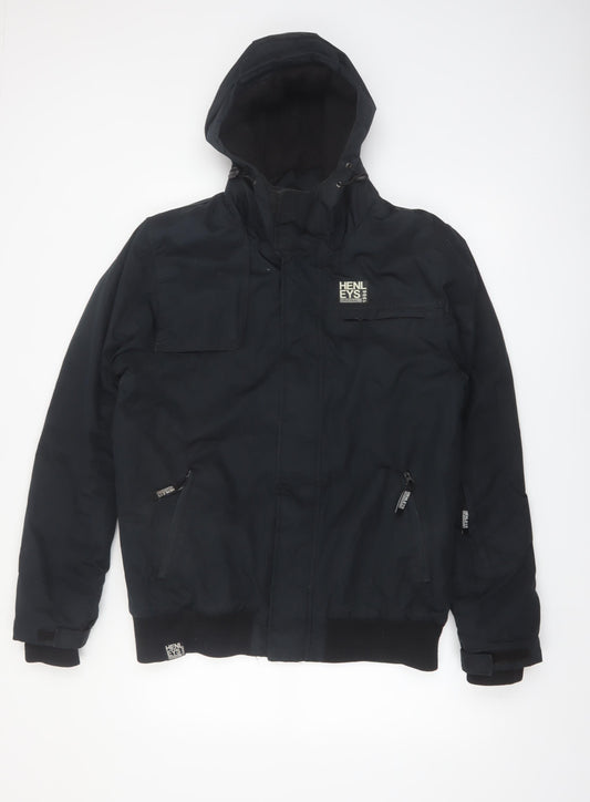 Henleys Womens Black Hooded Parka Jacket M Regular Winter Lined