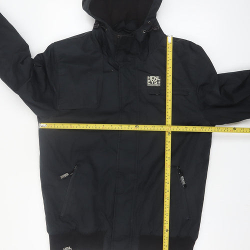 Henleys Womens Black Hooded Parka Jacket M Regular Winter Lined