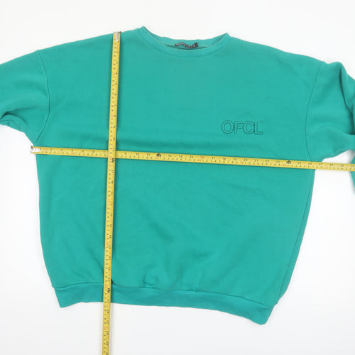 Boohoo Women’s Green Pullover Sweatshirt M Petite Cotton Blend