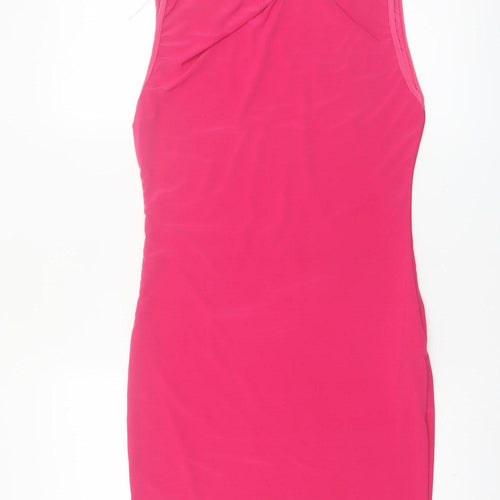 PrettyLittleThing Women Pink Bodycon Sleeveless Short Dress UK10