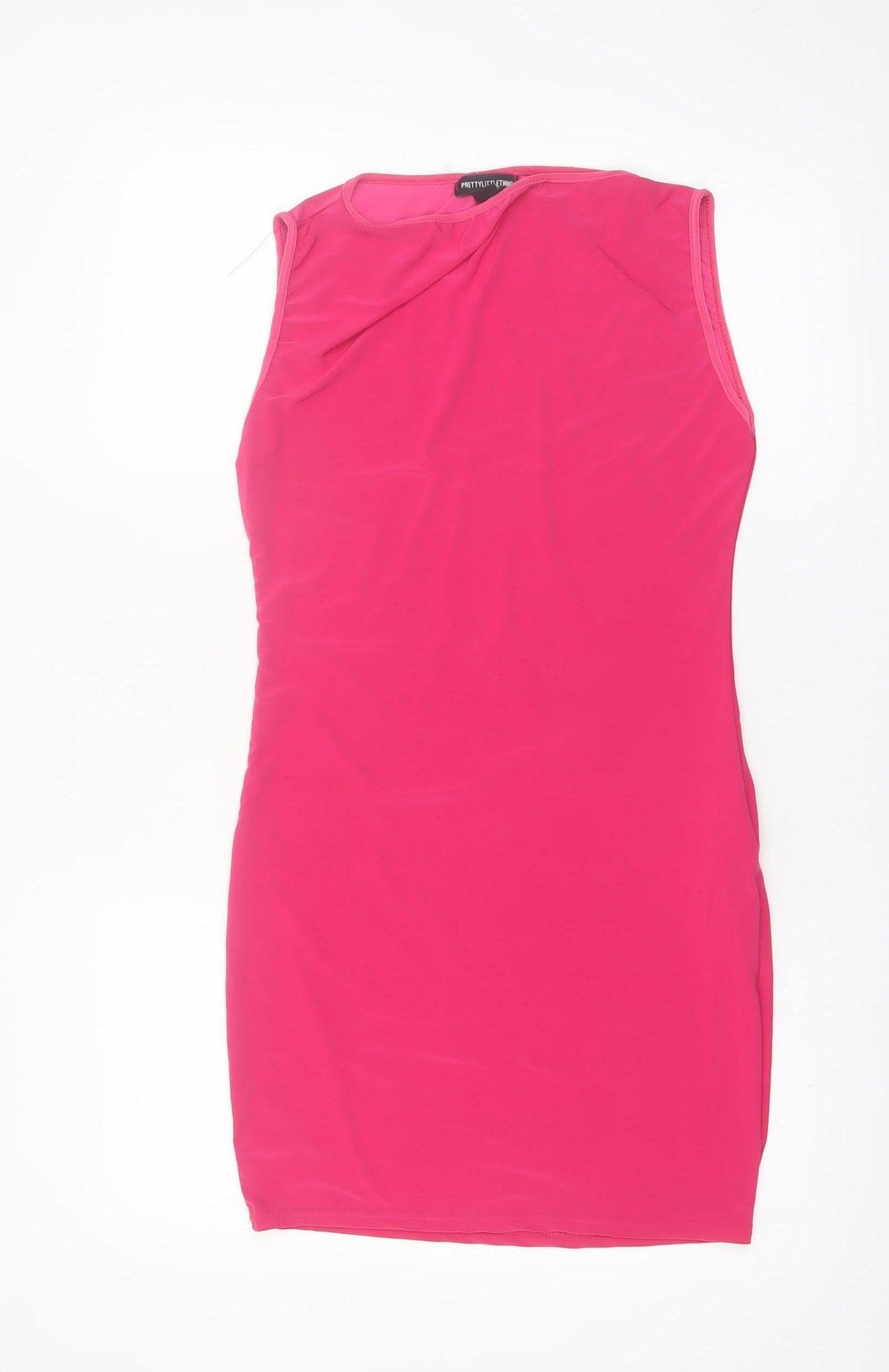 PrettyLittleThing Women Pink Bodycon Sleeveless Short Dress UK10