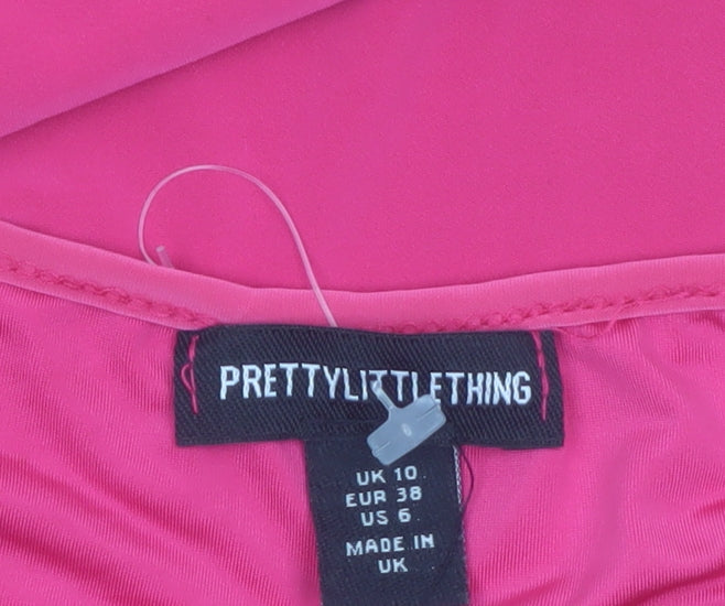 PrettyLittleThing Women Pink Bodycon Sleeveless Short Dress UK10