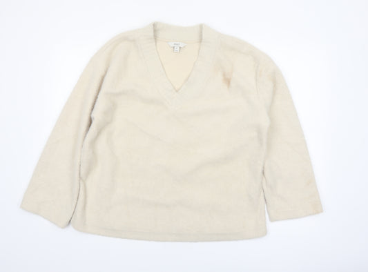 Marks and Spencer Women’s Beige V-Neck Knit Jumper M