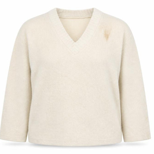 Marks and Spencer Women’s Beige V-Neck Knit Jumper M