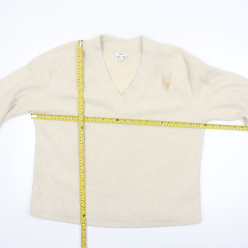 Marks and Spencer Women’s Beige V-Neck Knit Jumper M