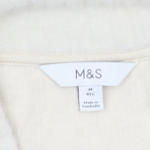 Marks and Spencer Women’s Beige V-Neck Knit Jumper M