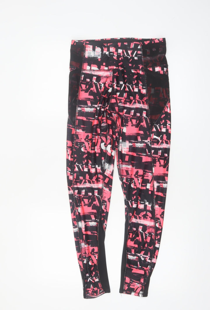 Puma Womens Black Pink Drycell Graphic Leggings Size S Running Gymwear