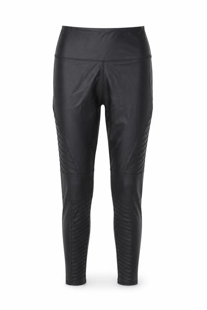 yu & me Paris Womens Black Faux Leather High Rise Leggings S