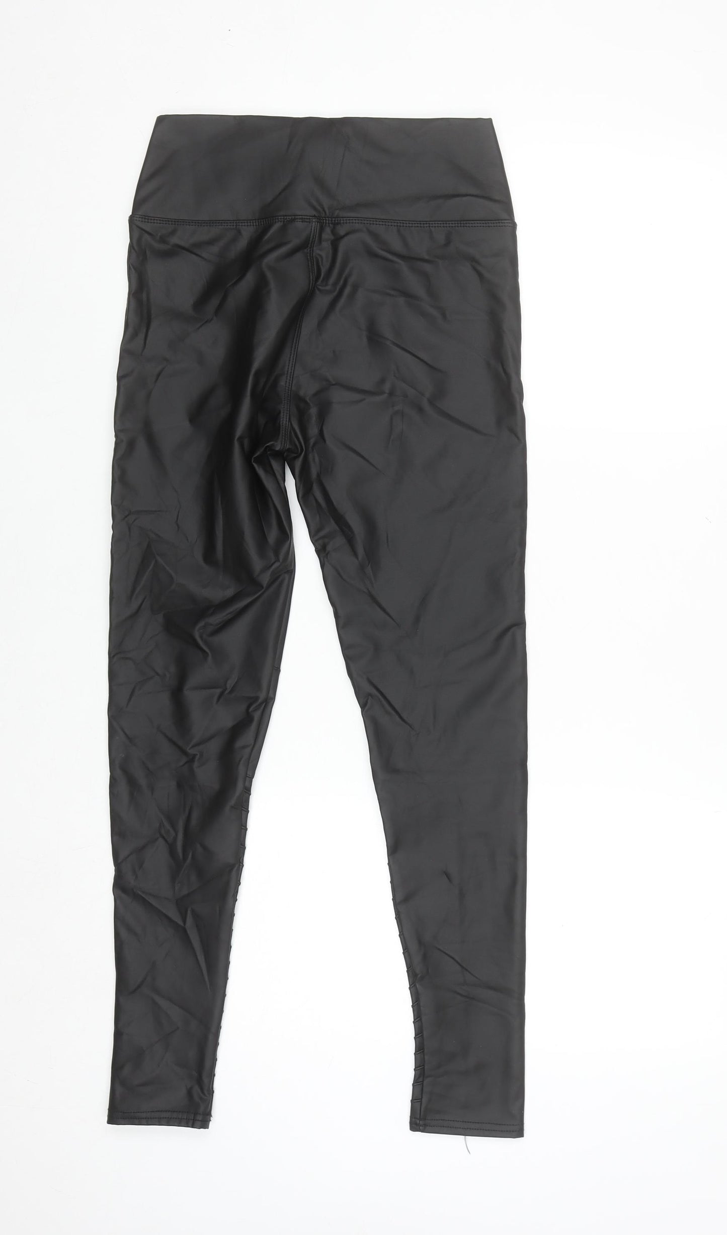 yu & me Paris Womens Black Faux Leather High Rise Leggings S