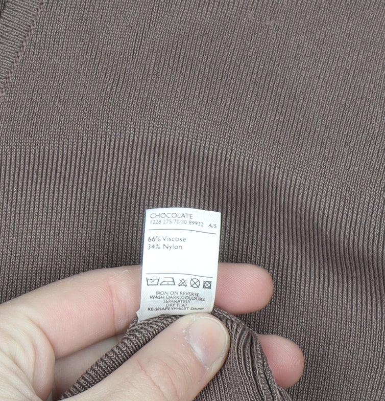 Berkertex Women Brown Size 22 Crochet Trim Knit Cardigan