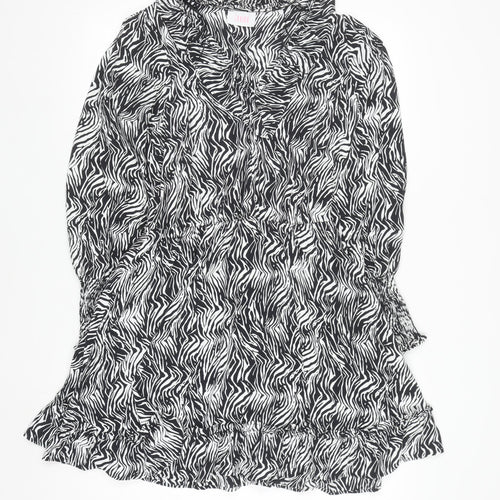 Savida Women’s Black Zebra Print Short A-Line Dress Size 10