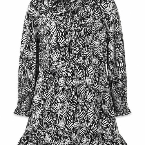 Savida Women’s Black Zebra Print Short A-Line Dress Size 10